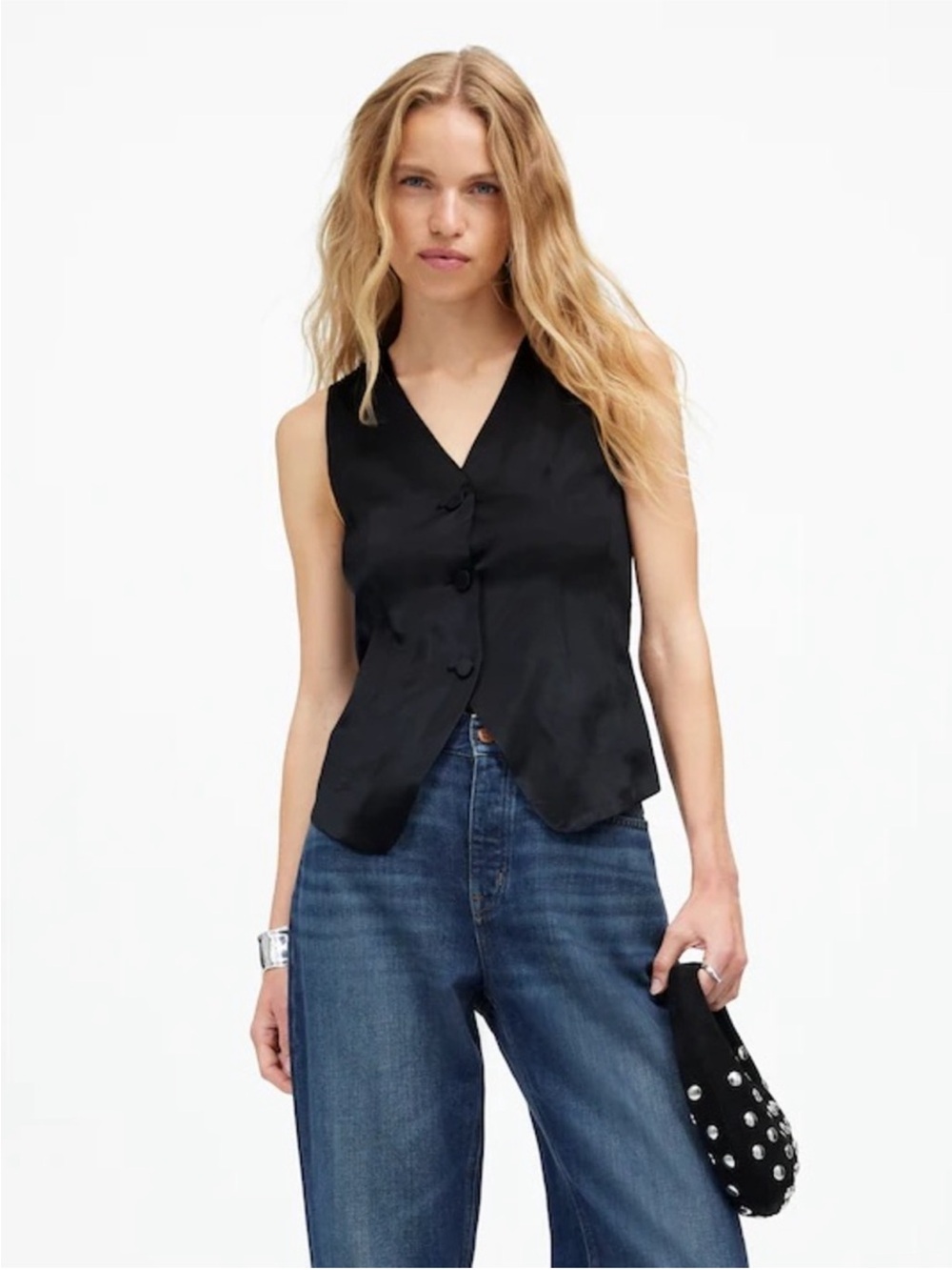 Madewell Button Down Satin Vest
